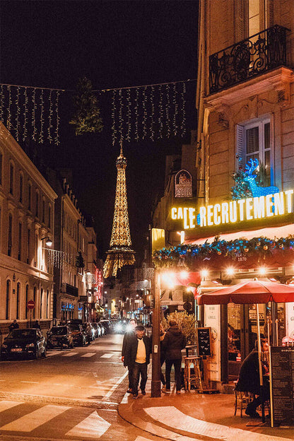 Boulevard Of Lights At Dusk Eiffel Remote View Poster Wall Art Print Home Wall Decor