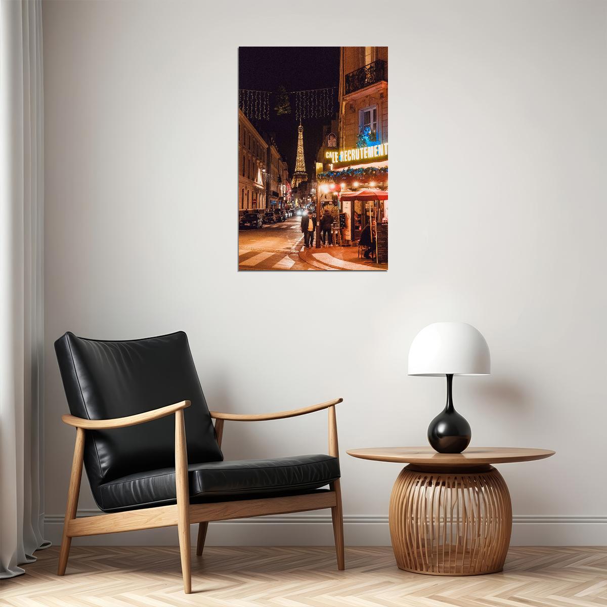 Boulevard Of Lights At Dusk Eiffel Remote View Poster Wall Art Print Home Wall Decor
