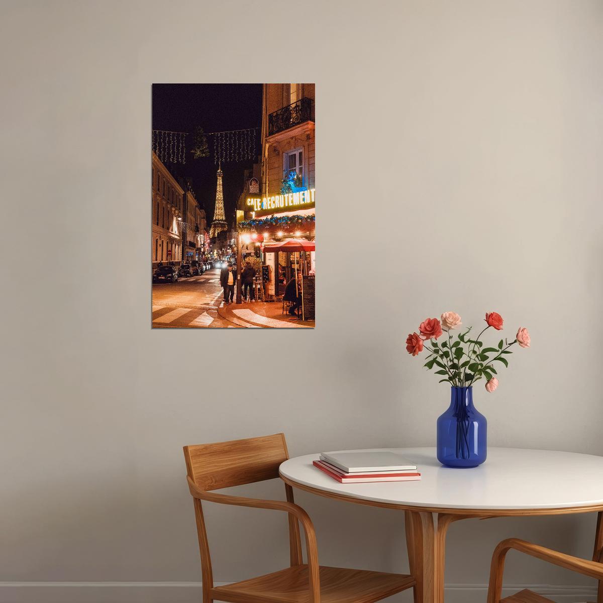 Boulevard Of Lights At Dusk Eiffel Remote View Poster Wall Art Print Home Wall Decor