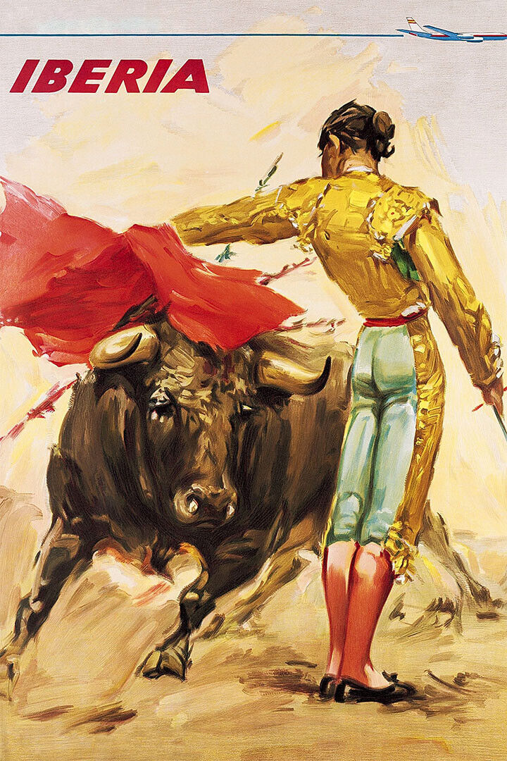 Mexico Bull Fighter Bull Fighting Oil Paint Porter Poster Wall Art Print Home Wall Decor - xonomax