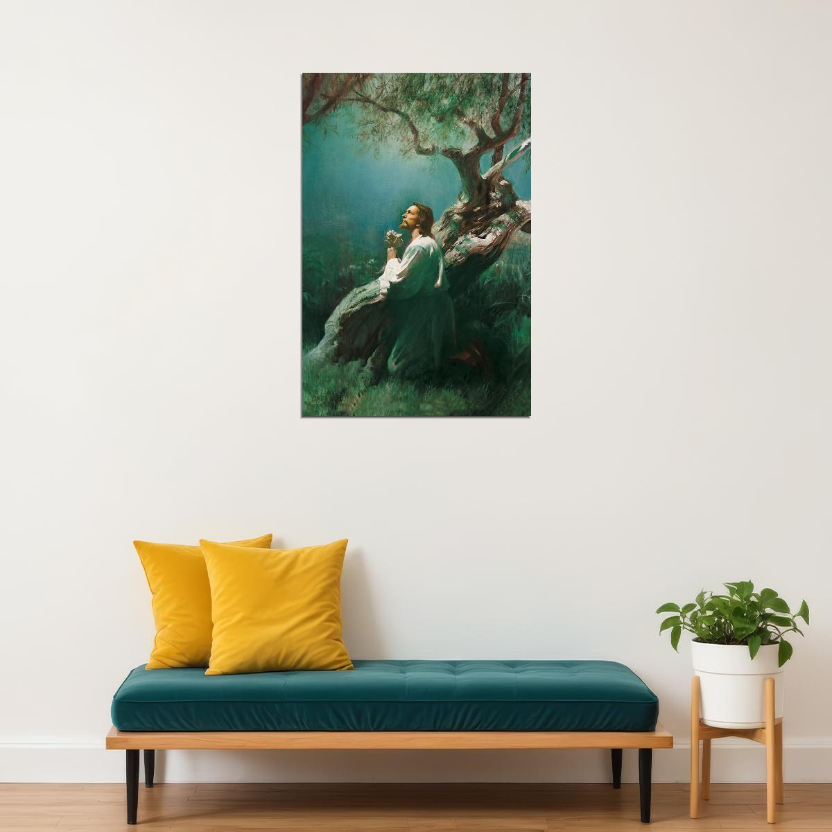 Jesus In The Garden Of Gethsemane Religious Poster Wall Art Print Home Wall Decor - xonomax