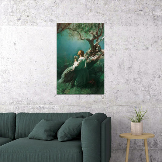 Jesus In The Garden Of Gethsemane Religious Poster Wall Art Print Home Wall Decor - xonomax