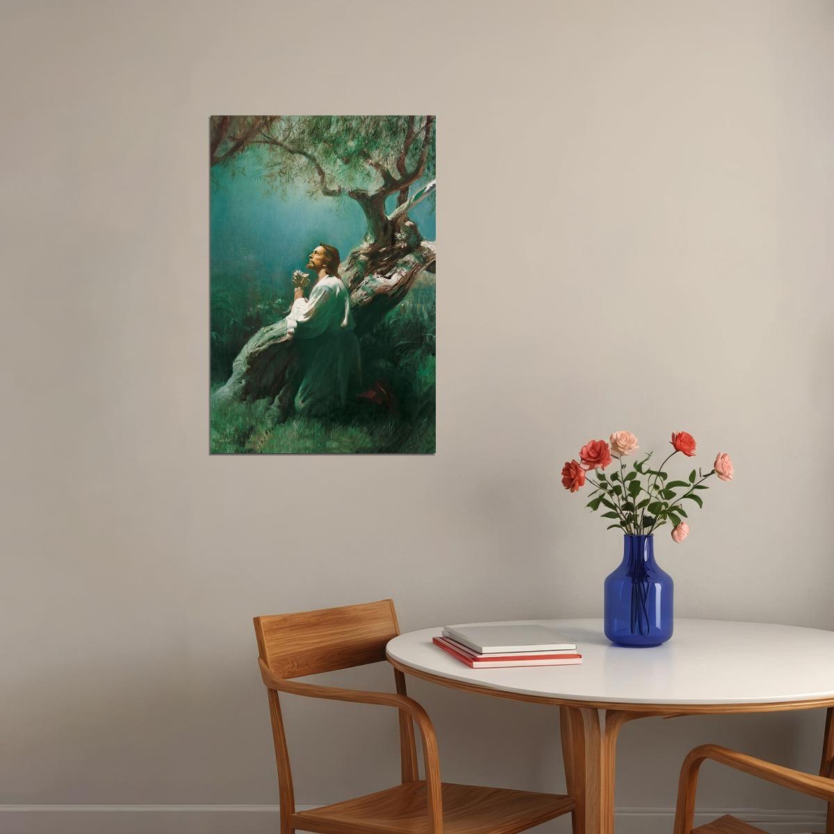 Jesus In The Garden Of Gethsemane Religious Poster Wall Art Print Home Wall Decor - xonomax