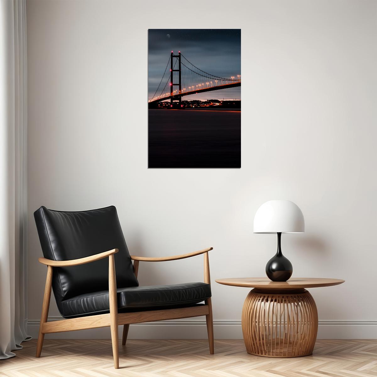 San Francisco Golden Gate Bridge At Night Travel Poster Wall Art Print Home Wall Decor