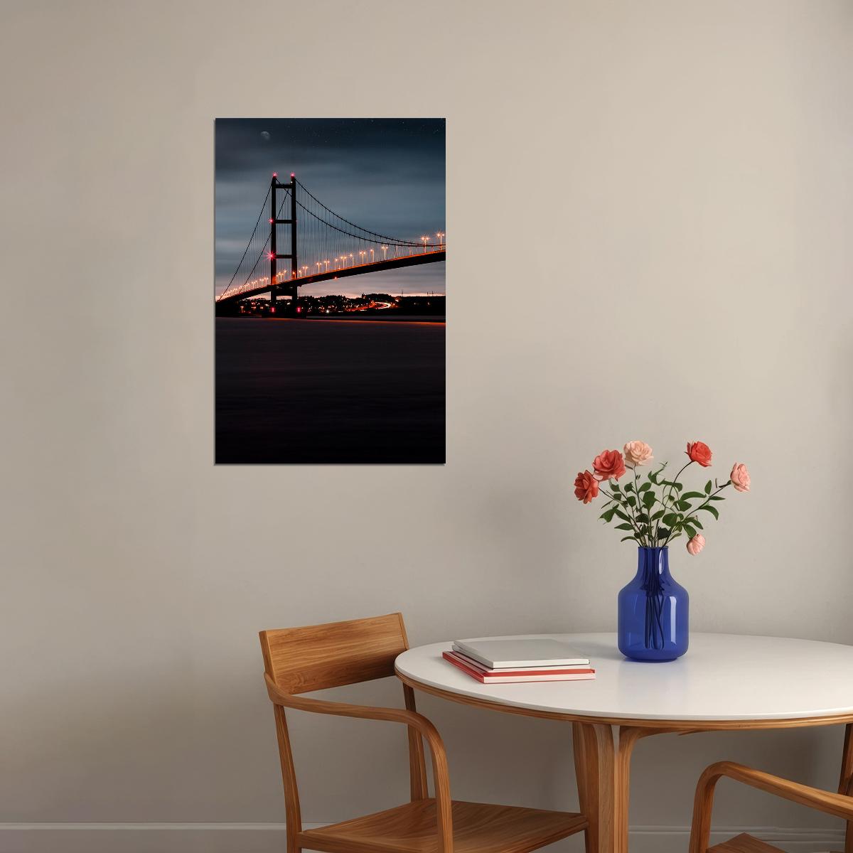 San Francisco Golden Gate Bridge At Night Travel Poster Wall Art Print Home Wall Decor