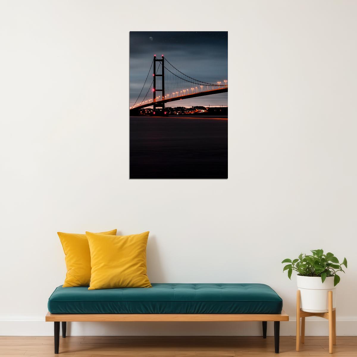 San Francisco Golden Gate Bridge At Night Travel Poster Wall Art Print Home Wall Decor
