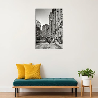 Washington St Boston 1906 Black And White Photo Poster Wall Art Print Home Wall Decor - xonomax
