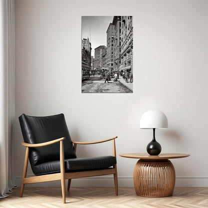 Washington St Boston 1906 Black And White Photo Poster Wall Art Print Home Wall Decor - xonomax