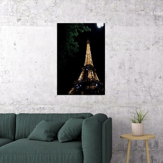 Eiffel Night France Paris Romance Vintage Poster Wall Art Print Home Wall Decor - xonomax