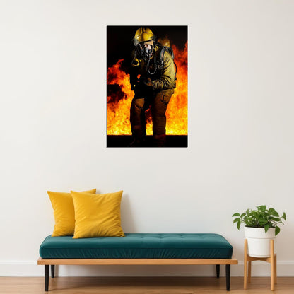 Firefighter Fireman Rescue Angel Wings Poster Wall Art Print Home Wall Decor - xonomax