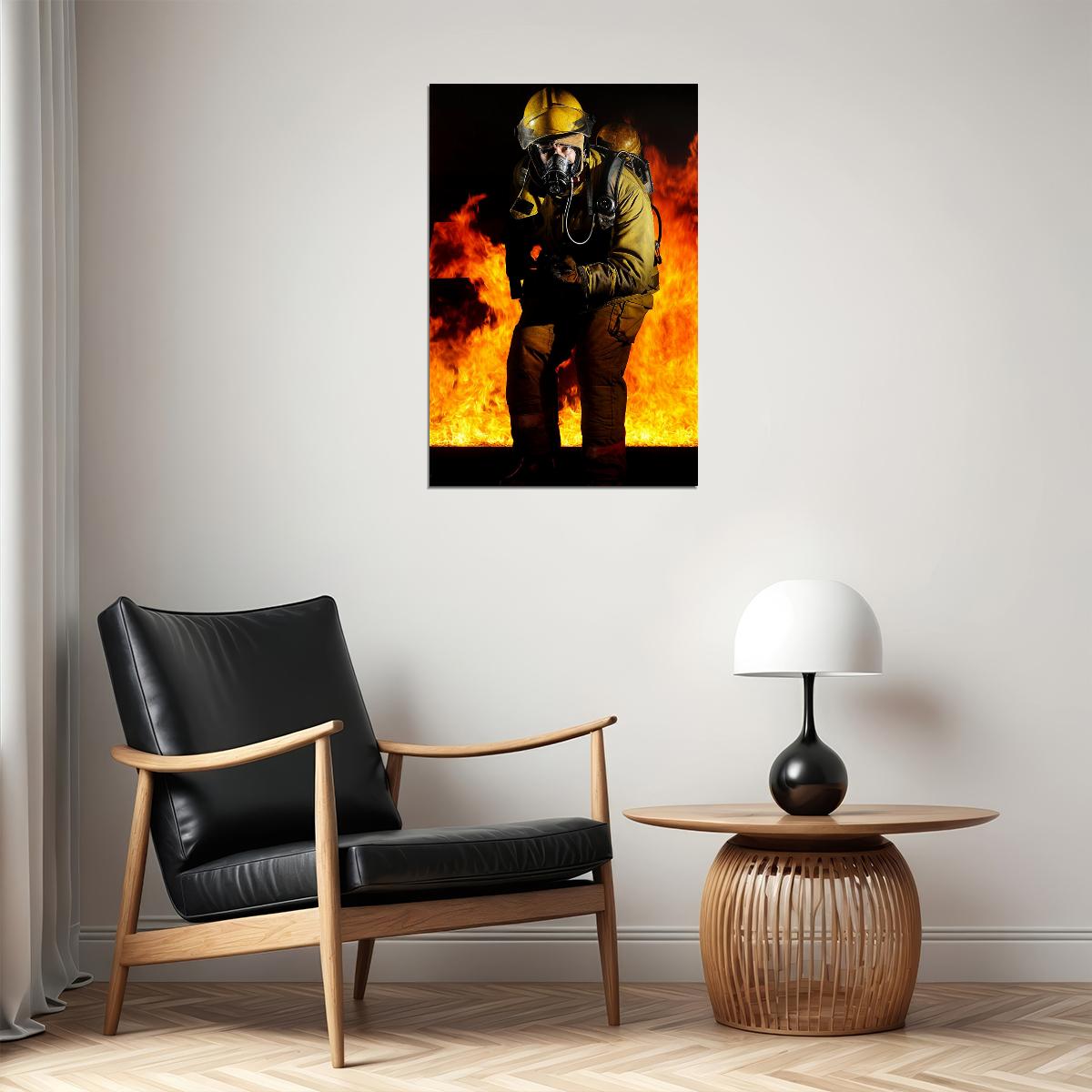 Firefighter Fireman Rescue Angel Wings Poster Wall Art Print Home Wall Decor - xonomax