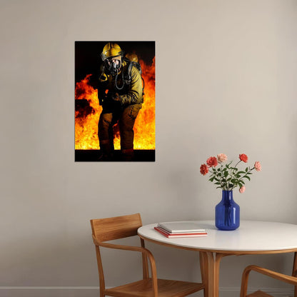 Firefighter Fireman Rescue Angel Wings Poster Wall Art Print Home Wall Decor - xonomax