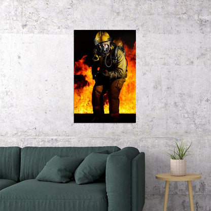 Firefighter Fireman Rescue Angel Wings Poster Wall Art Print Home Wall Decor - xonomax