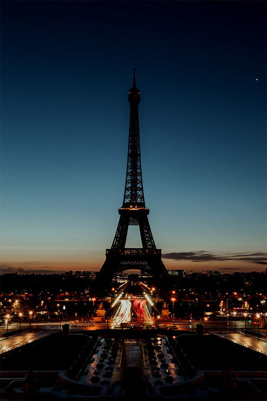 Paris Night Eiffel Landscape France Vintage Poster Wall Art Print Home Wall Decor - xonomax