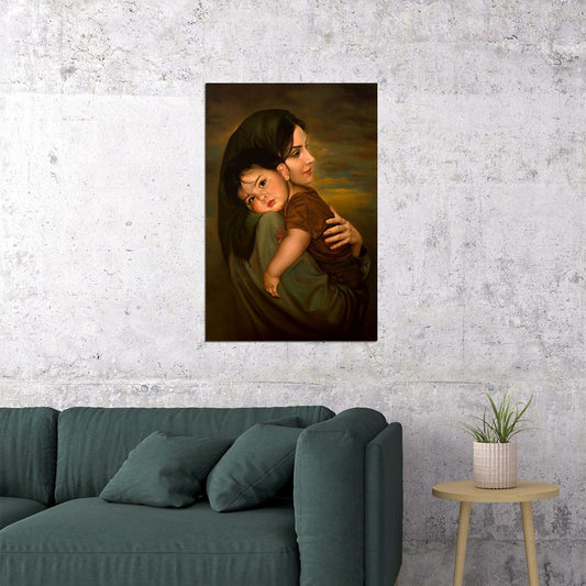 Mother's Love' Mother Holding A Child Vintage Poster Wall Art Print Home Wall Decor - xonomax