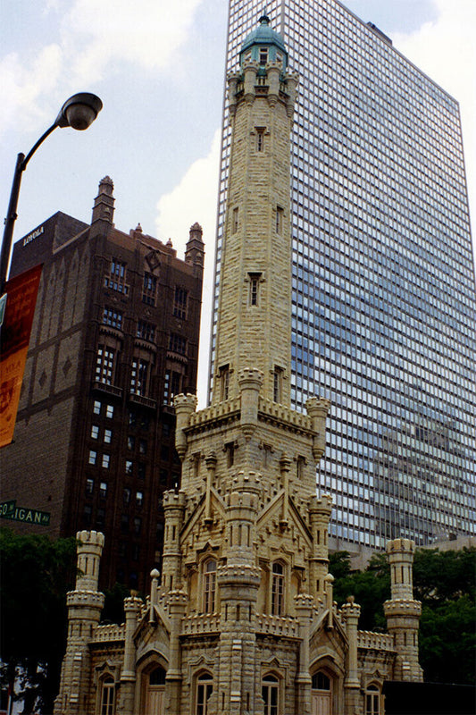 Chicago Water Tower Historical Building Poster Wall Art Print Home Wall Decor - xonomax
