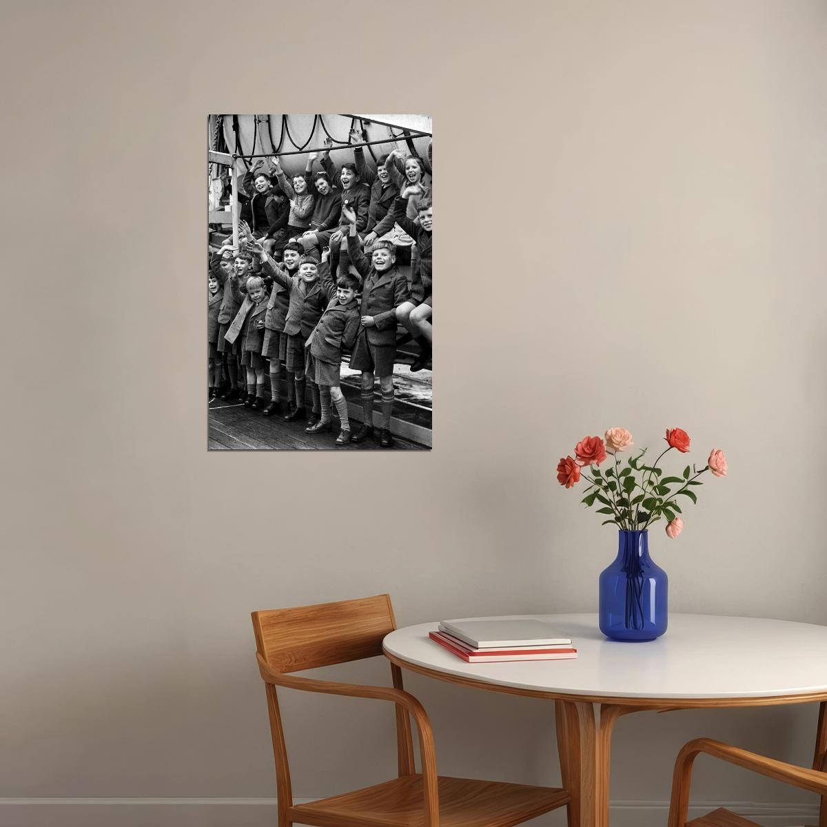 Students Laughing Together Black And White Poster Wall Art Print Home Wall Decor - xonomax