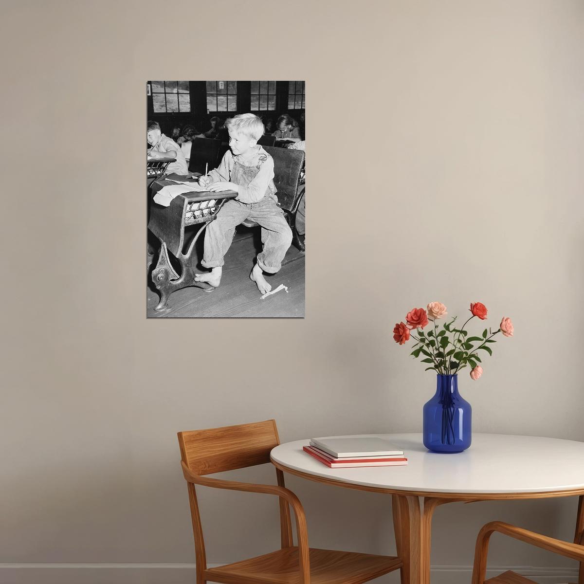 Black And White Children In School 1930's Photo Poster Wall Art Print Home Wall Decor - xonomax