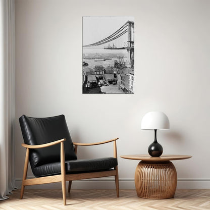 Manhatten Bridge Travel Landscape Poster Wall Art Print Home Wall Decor - xonomax