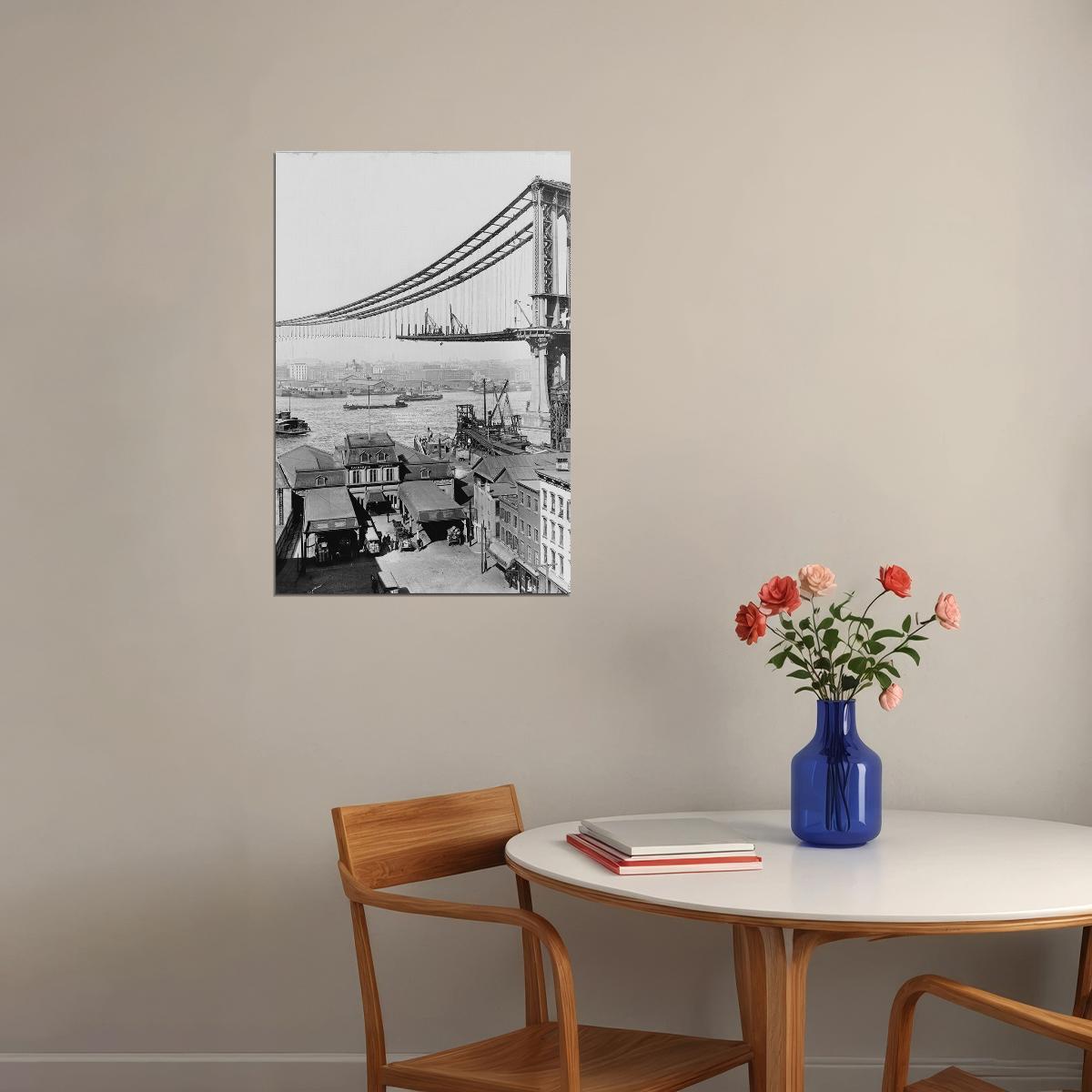 Manhatten Bridge Travel Landscape Poster Wall Art Print Home Wall Decor - xonomax