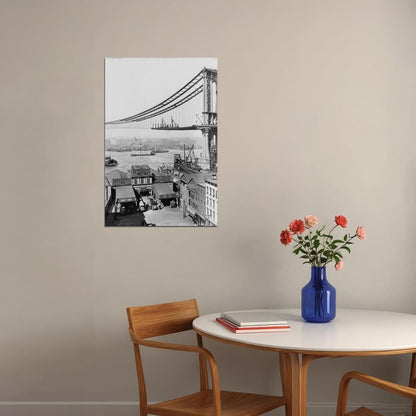 Manhatten Bridge Travel Landscape Poster Wall Art Print Home Wall Decor - xonomax