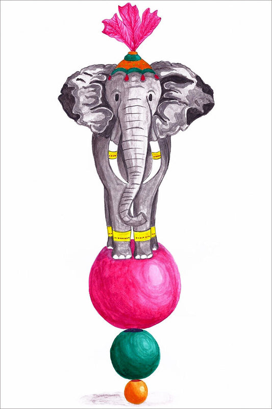 Circus Procession Elephants Watercolor Vintage Poster Wall Art Print Home Wall Decor - xonomax