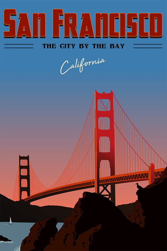 San Francisco California Landscape Vintage Poster Wall Art Print Home Wall Decor