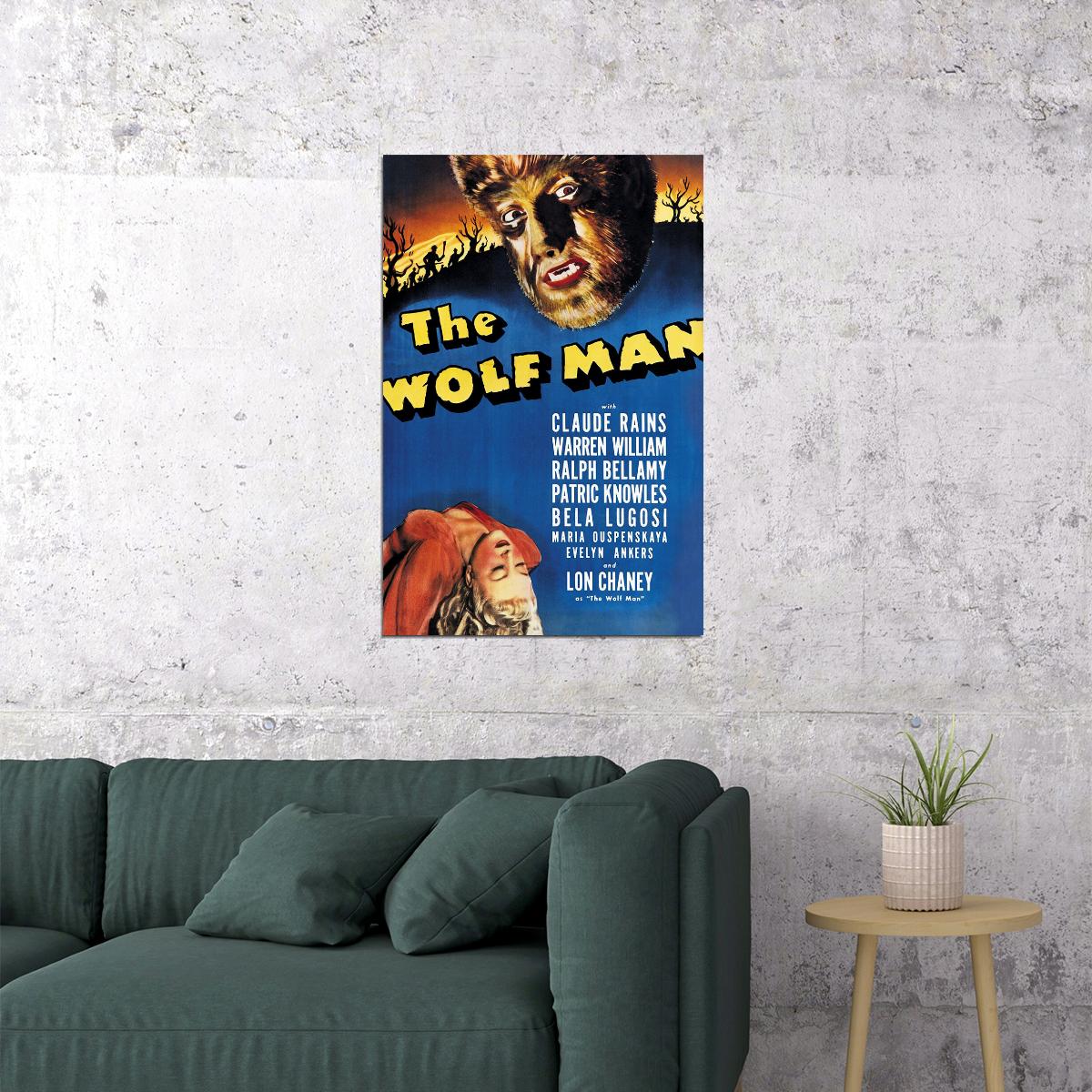 The Wolf Man Movie Horror Mystery Poster Wall Art Print Home Wall Decor - xonomax