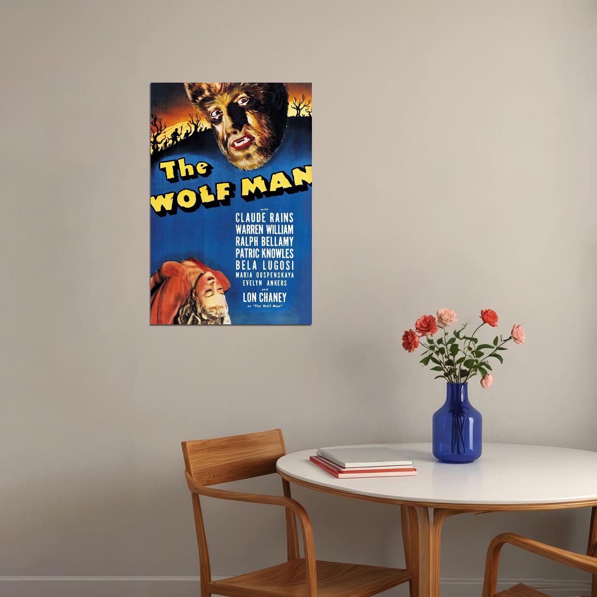 The Wolf Man Movie Horror Mystery Poster Wall Art Print Home Wall Decor - xonomax