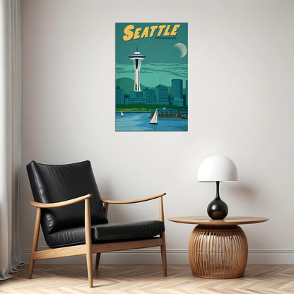 City Of Seattle 1923 Landscape Travel Sky Poster Wall Art Print Home Wall Decor - xonomax