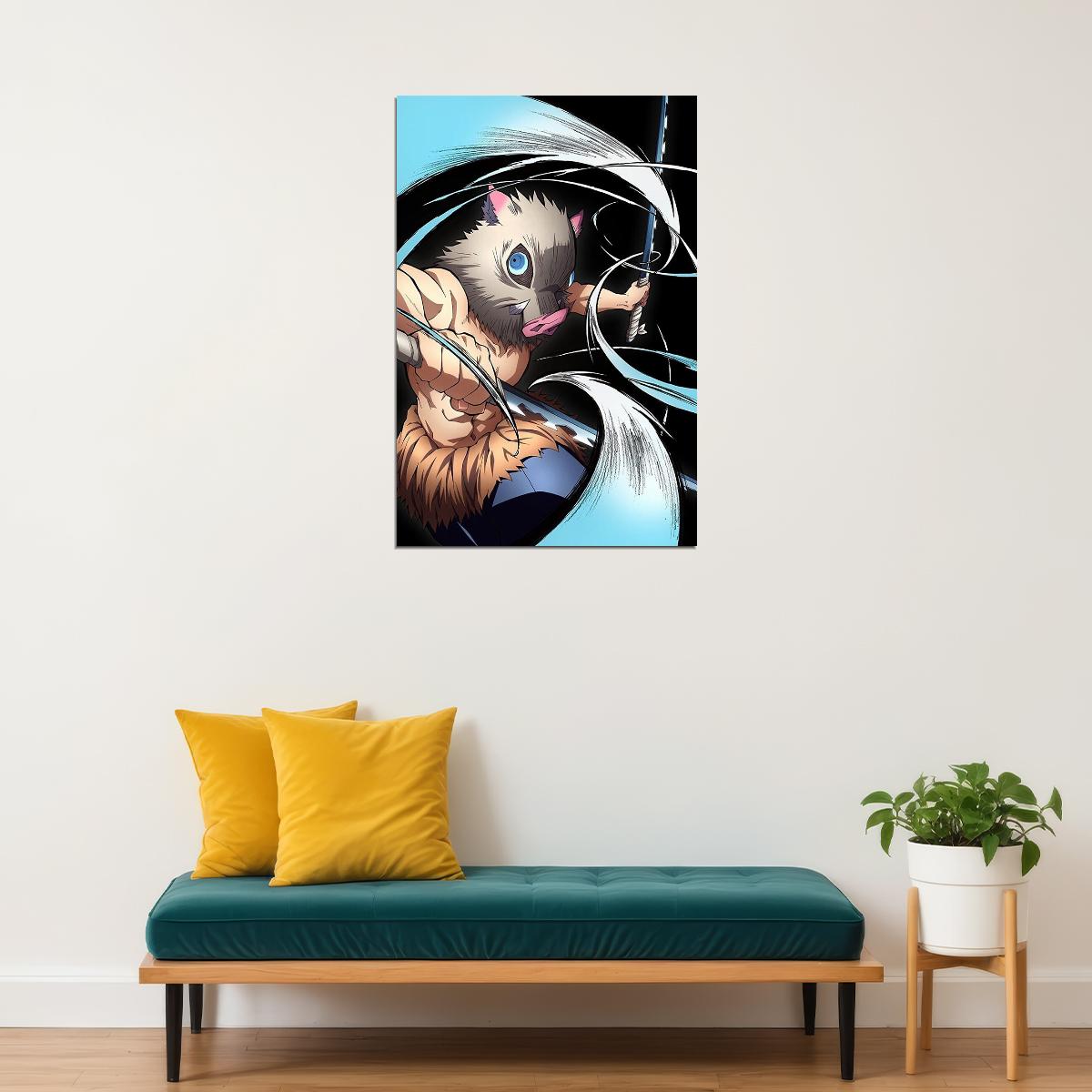 Inosuke Demon Slayer Anime Action Adventure Poster Wall Art Print Home Wall Decor - xonomax