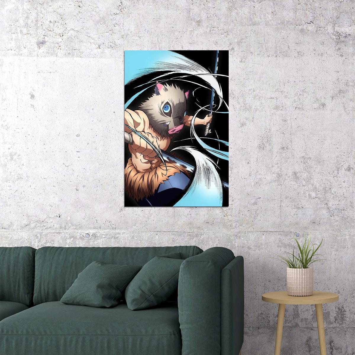 Inosuke Demon Slayer Anime Action Adventure Poster Wall Art Print Home Wall Decor - xonomax