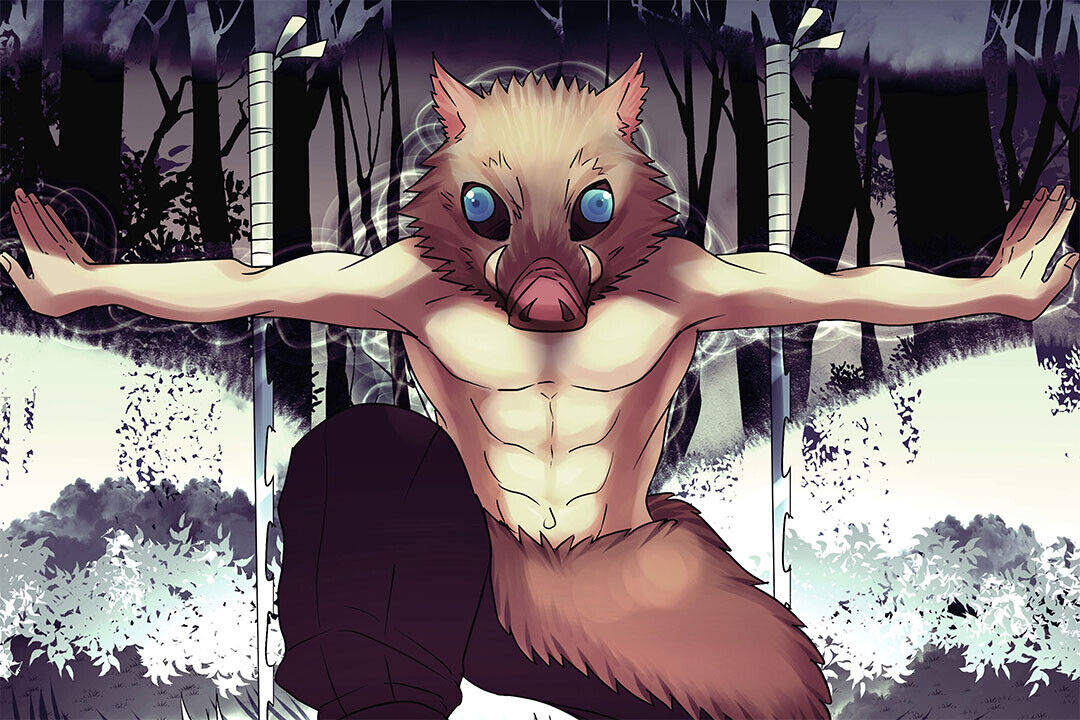 Inosuke Demon Slayer Anime Poster Wall Art Print Home Wall Decor - xonomax