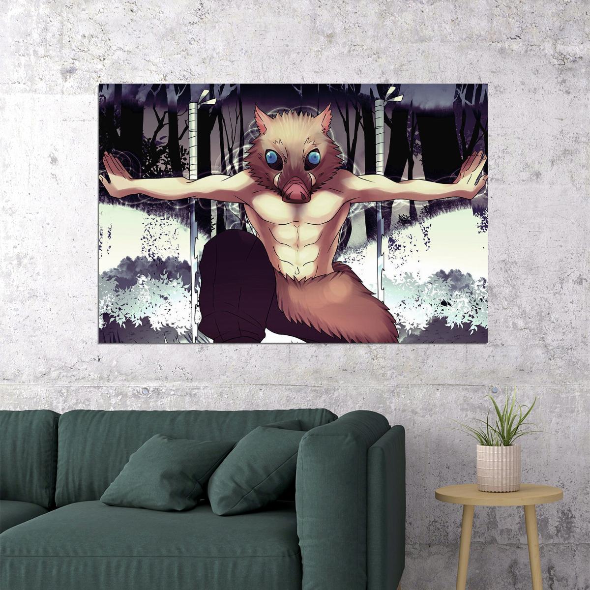 Inosuke Demon Slayer Anime Poster Wall Art Print Home Wall Decor - xonomax