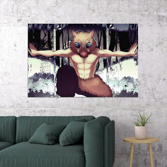 Inosuke Demon Slayer Anime Poster Wall Art Print Home Wall Decor - xonomax