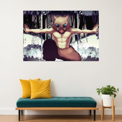 Inosuke Demon Slayer Anime Poster Wall Art Print Home Wall Decor - xonomax