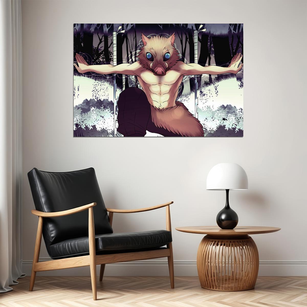 Inosuke Demon Slayer Anime Poster Wall Art Print Home Wall Decor - xonomax