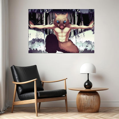 Inosuke Demon Slayer Anime Poster Wall Art Print Home Wall Decor - xonomax