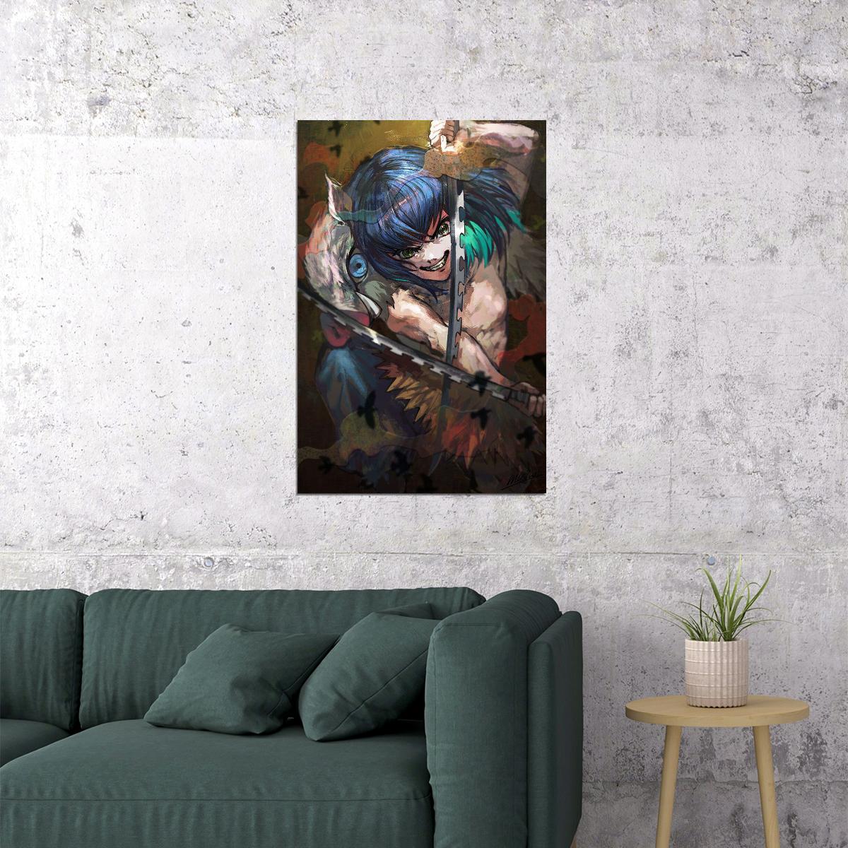 Inosuke Demon Slayer Anime Action Adventure Poster Wall Art Print Home Wall Decor - xonomax