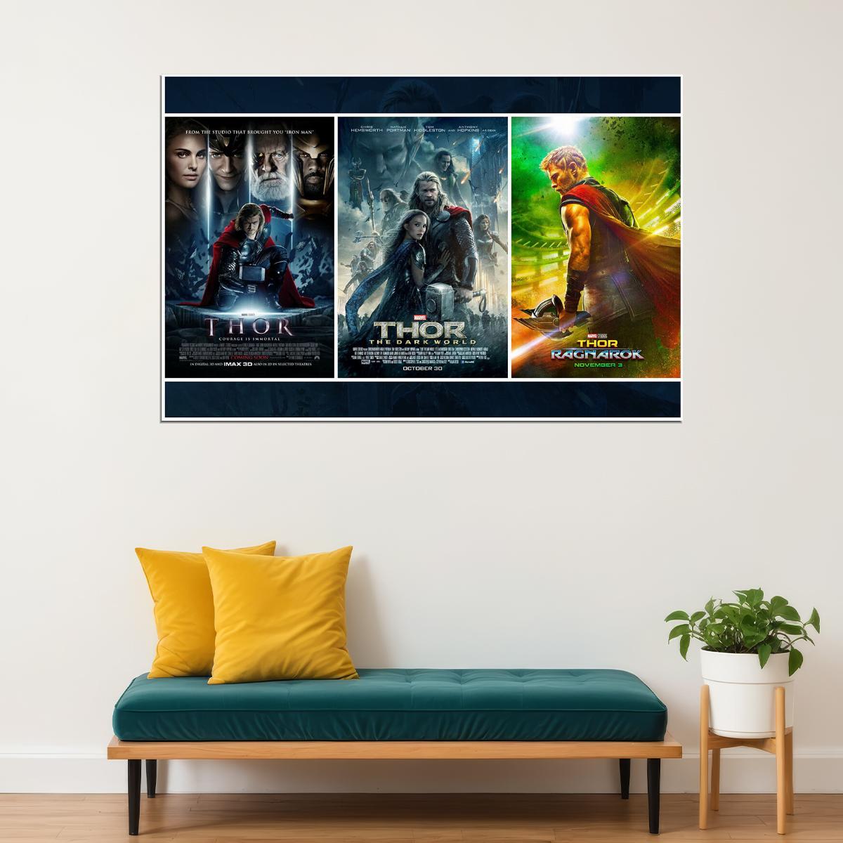Thor Trilogy Movie Action Adventure Fantasy Poster Wall Art Print Home Wall Decor - xonomax