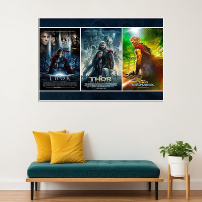 Thor Trilogy Movie Action Adventure Fantasy Poster Wall Art Print Home Wall Decor - xonomax