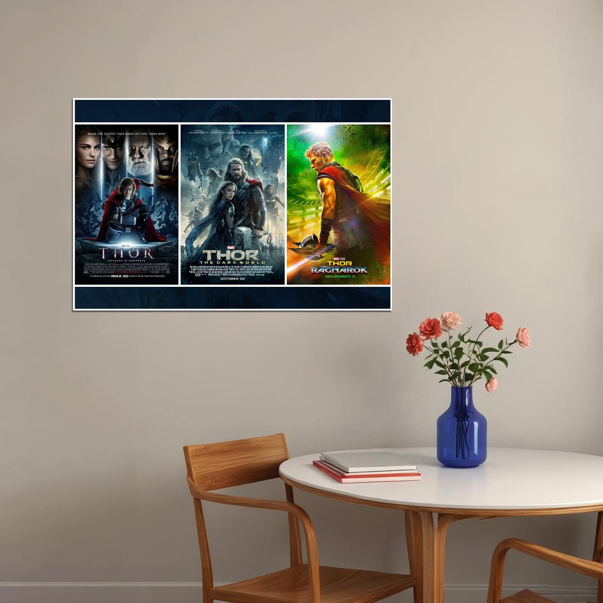 Thor Trilogy Movie Action Adventure Fantasy Poster Wall Art Print Home Wall Decor - xonomax