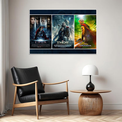 Thor Trilogy Movie Action Adventure Fantasy Poster Wall Art Print Home Wall Decor - xonomax