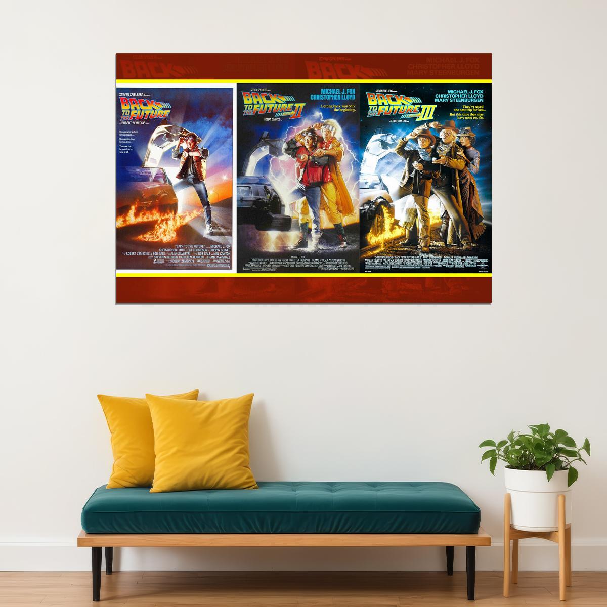 Back To The Future Movie Trilogy Science Fiction Poster Wall Art Print Home Wall Decor - xonomax