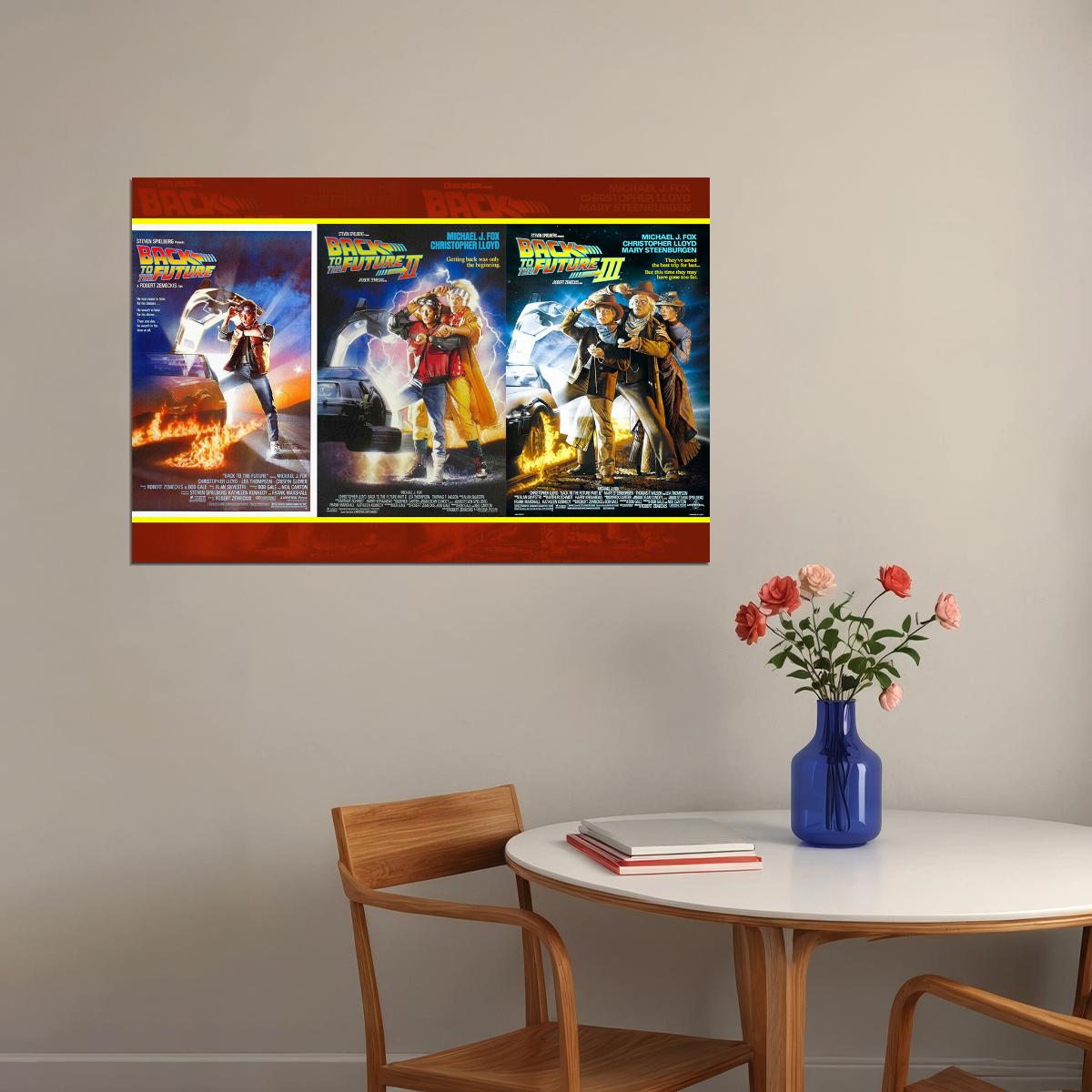 Back To The Future Movie Trilogy Science Fiction Poster Wall Art Print Home Wall Decor - xonomax