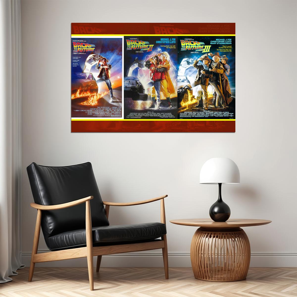 Back To The Future Movie Trilogy Science Fiction Poster Wall Art Print Home Wall Decor - xonomax