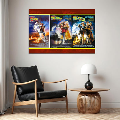Back To The Future Movie Trilogy Science Fiction Poster Wall Art Print Home Wall Decor - xonomax