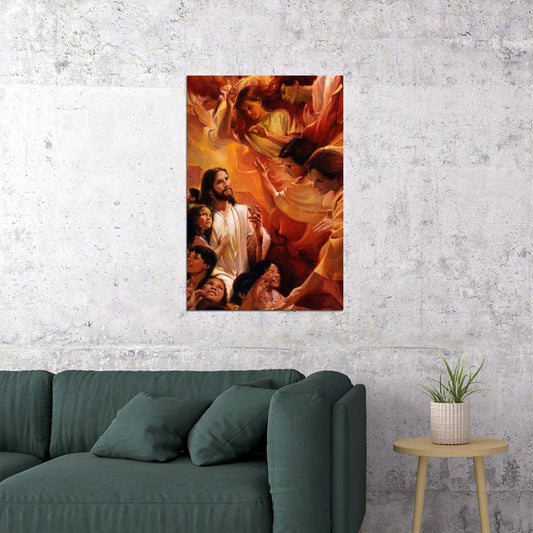Jesus Christ And Little Children Vintage Poster Wall Art Print Home Wall Decor - xonomax