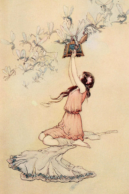 Pandora's Box Illustration Fairies Evil Spirits Poster Wall Art Print Home Wall Decor - xonomax