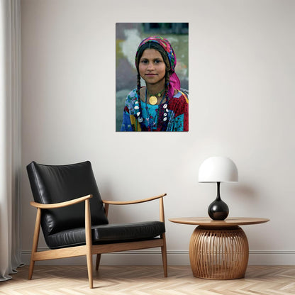 Gypsy Child Smiling Peasant Girl Panting Poster Wall Art Print Home Wall Decor - xonomax